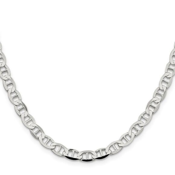 Kazi Luxury Sterling Silver 5.7mm Flat Anchor Chain